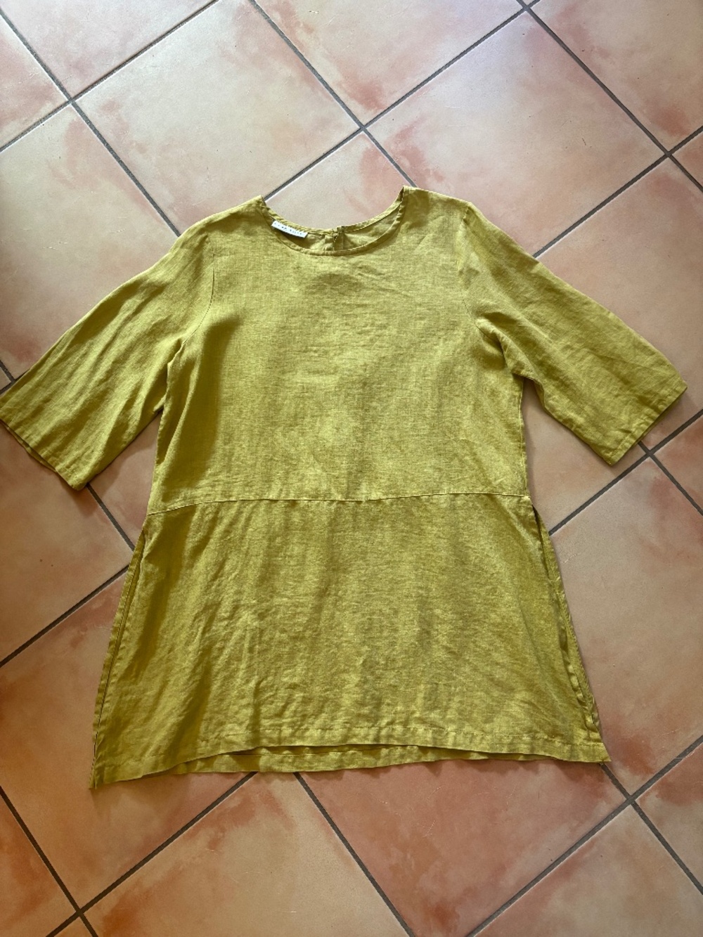 Bryn Walker chartreuse linen tunic size medium